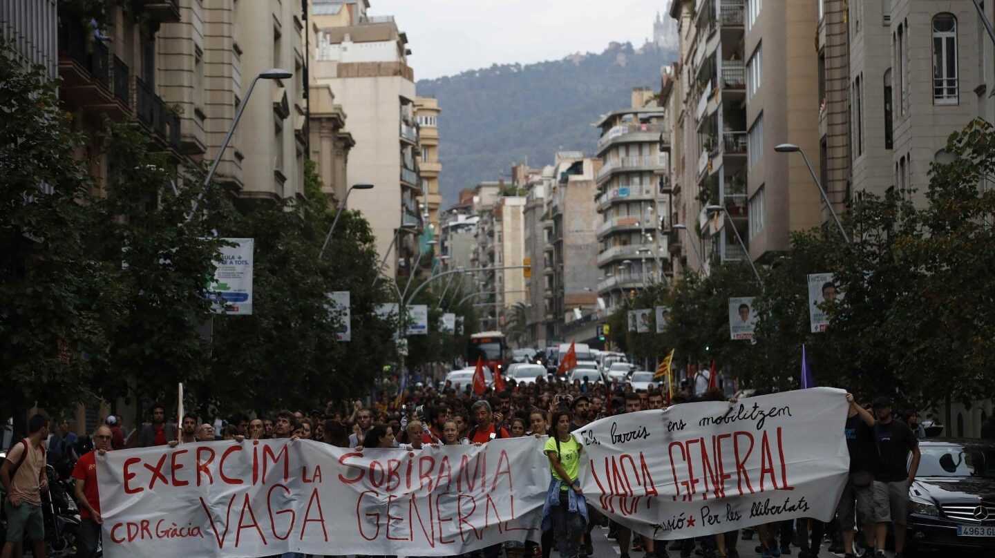 Imagen de la huelga general en Cataluña.