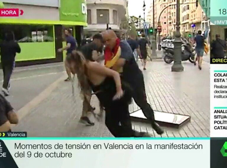 Ultraderechistas revientan una manifestación en Valencia por el 9 de octubre