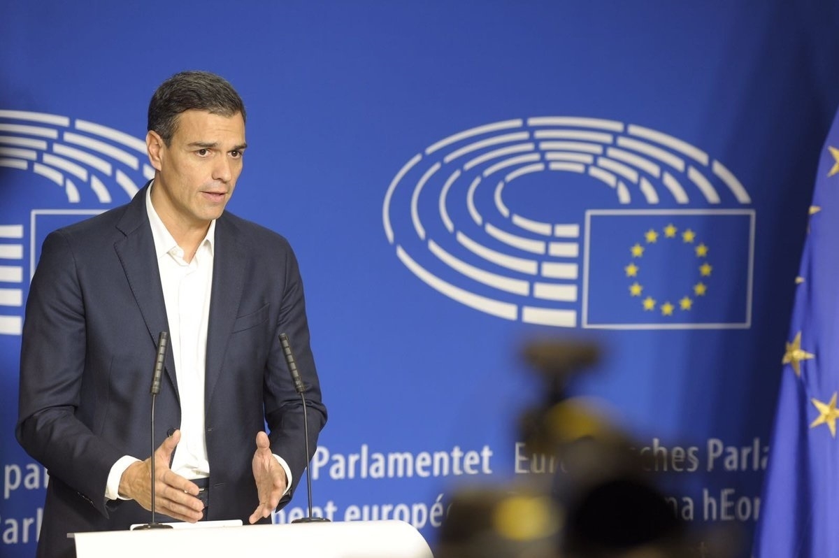 Pedro Sánchez, en el Parlamento Europeo.