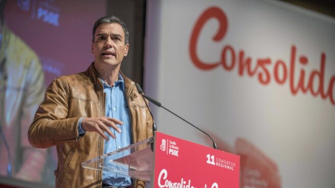 El secretario general del PSOE, Pedro Sánchez, durante su intervención en Toledo.