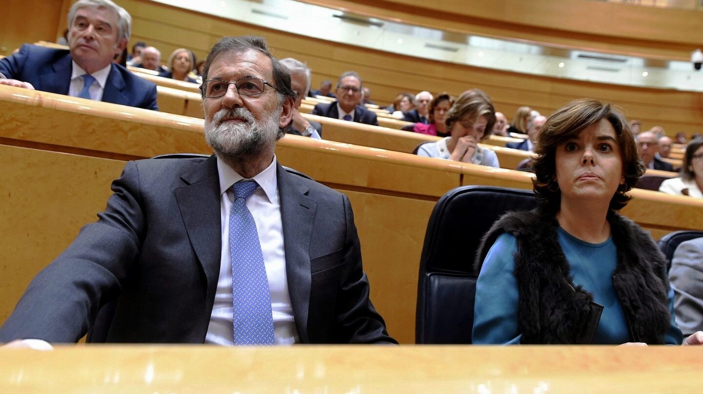 El presidente y la vicepresidenta del Gobierno, Mariano Rajoy y Soraya Sáenz de Santamaría.