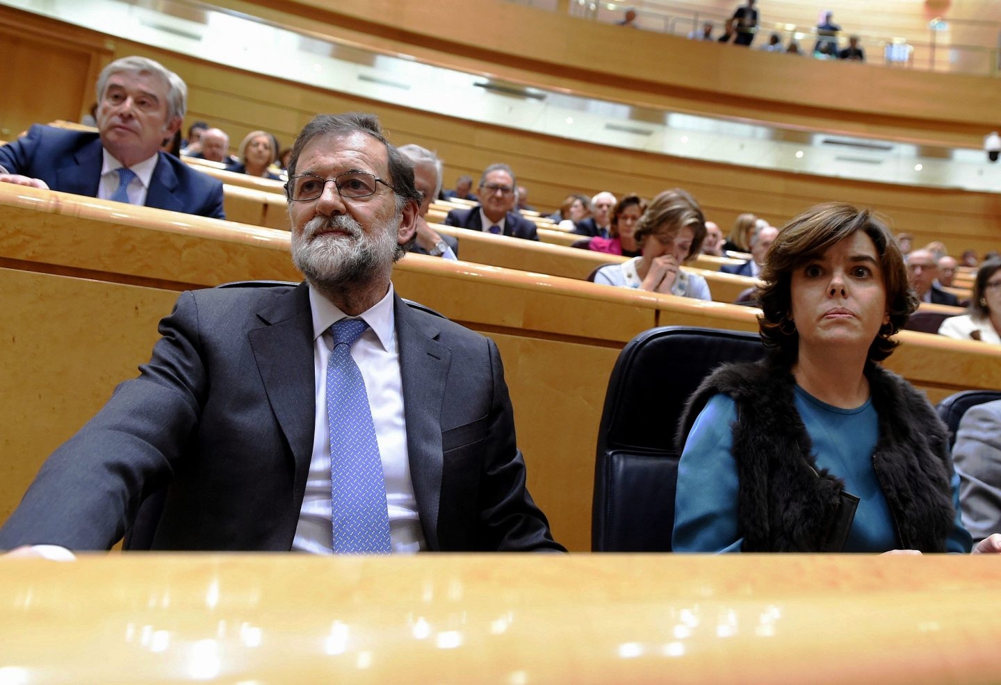 El presidente y la vicepresidenta del Gobierno, Mariano Rajoy y Soraya Sáenz de Santamaría.