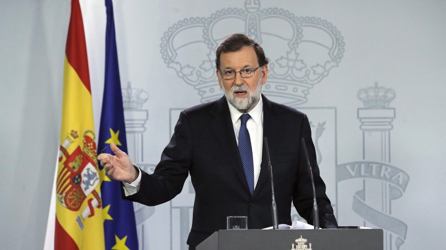 Mariano Rajoy, tras el Consejo de Ministros que ha aprobado la activación del artículo 155 en Cataluña.