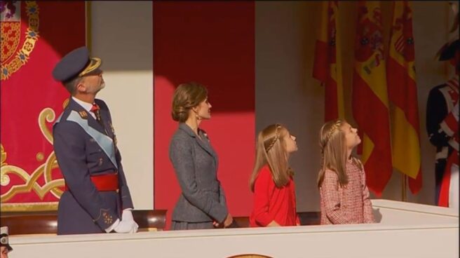 Los reyes durante la celebración del 12 de octubre Los reyes durante la celebración del 12 de octubre