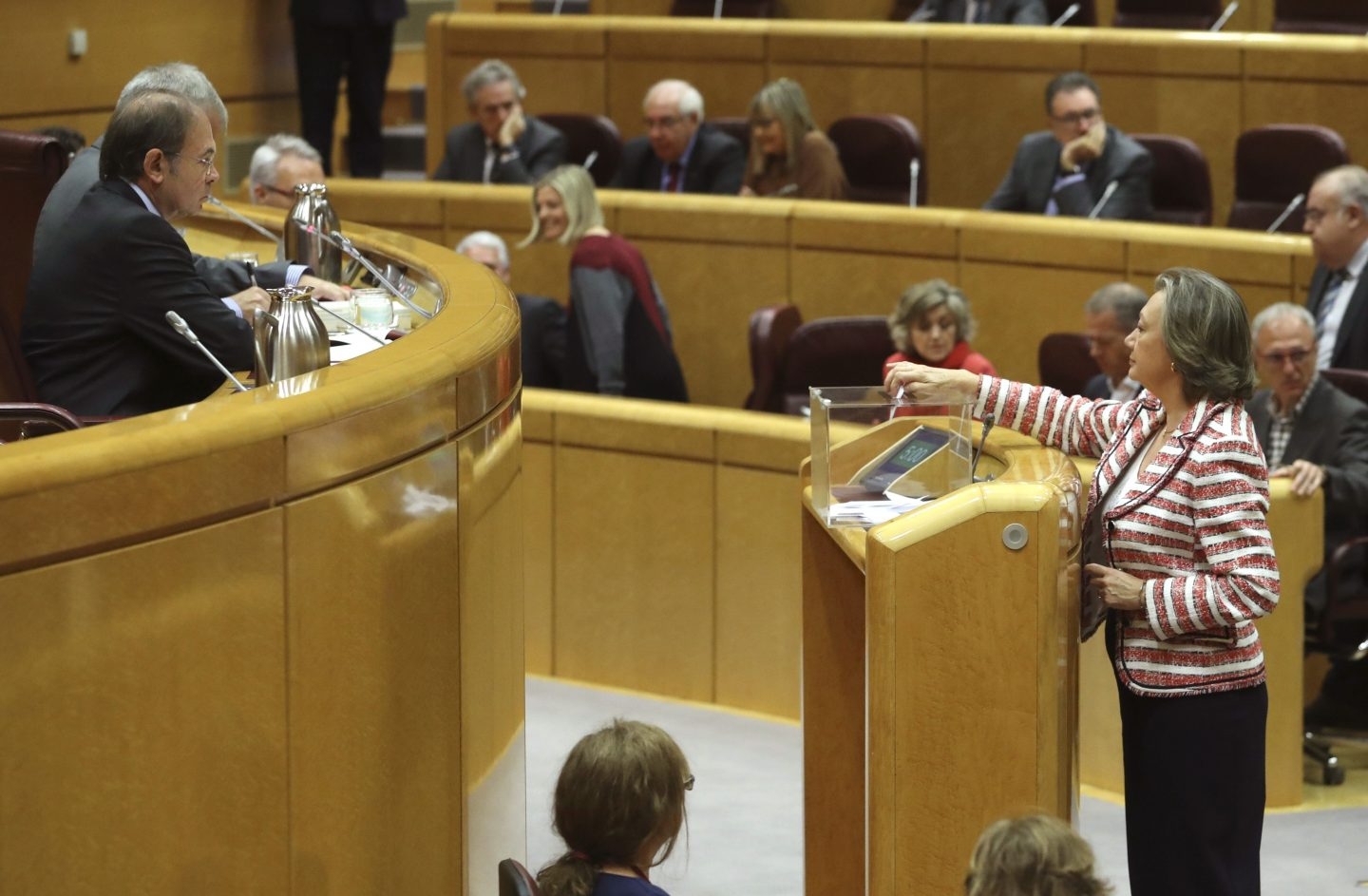 Luisa Fernanda Rudi vota durante la sesión del Senado.