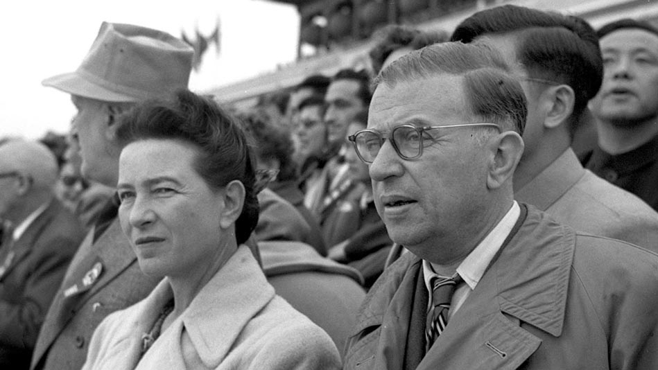 Jean-Paul Sartre y Simone de Beauvoir en 1955.