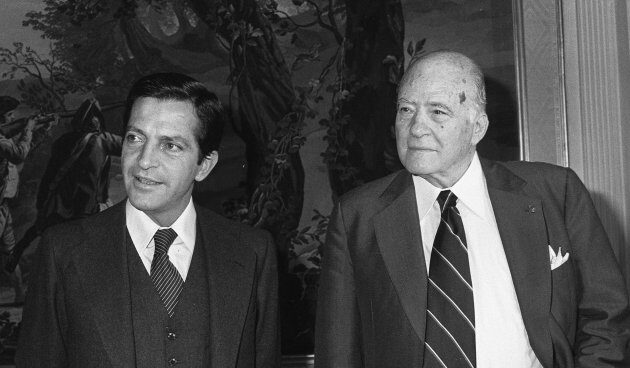 Josep Tarradellas, junto al ex presidente del Gobierno Adolfo Suárez, el 22 de octubre de 1977.