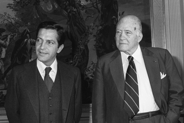 Josep Tarradellas, junto al ex presidente del Gobierno Adolfo Suárez, el 22 de octubre de 1977.