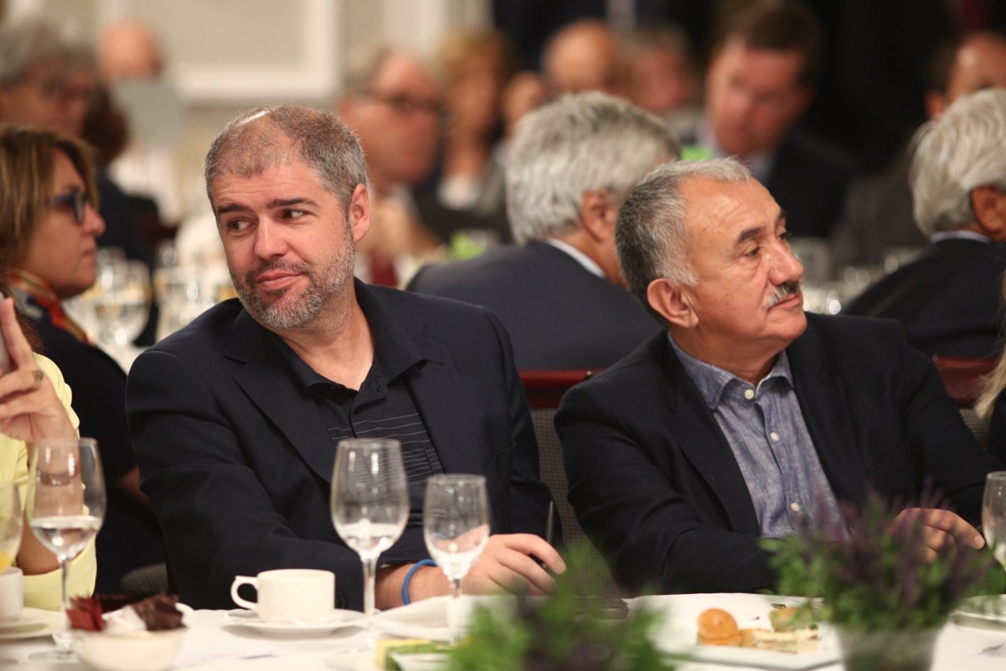 Unai Sordo y Pepe Álvarez en un desayuno Informativo con Pedro Sánchez el pasado 5 de septiembre.