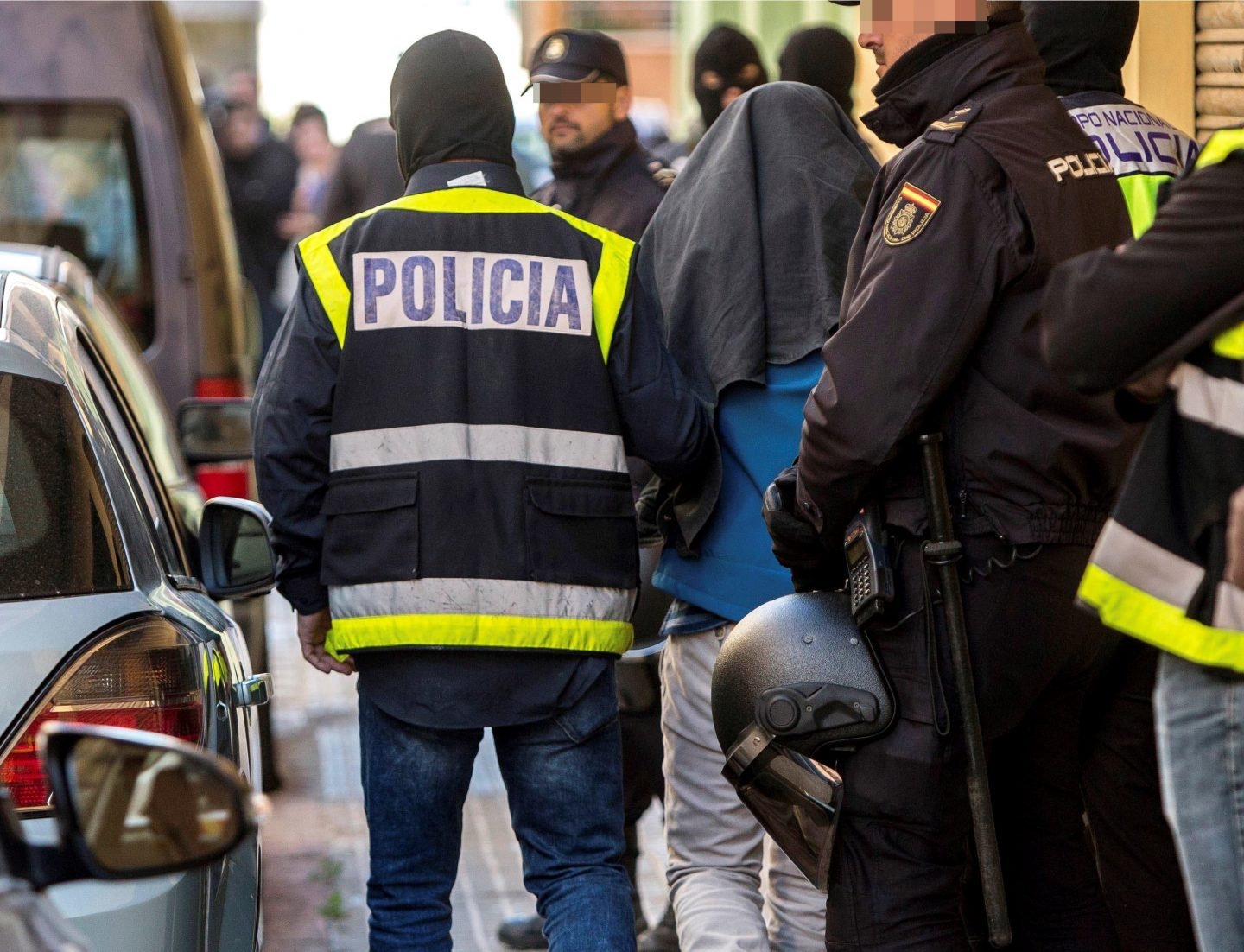 La Policía Nacional, durante una operación antiyihadista.