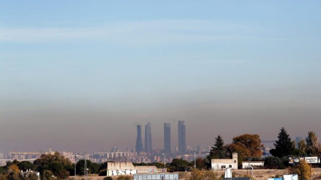 contaminacion madrid Vista de la capa de contaminación que cubre la ciudad de Madrid.