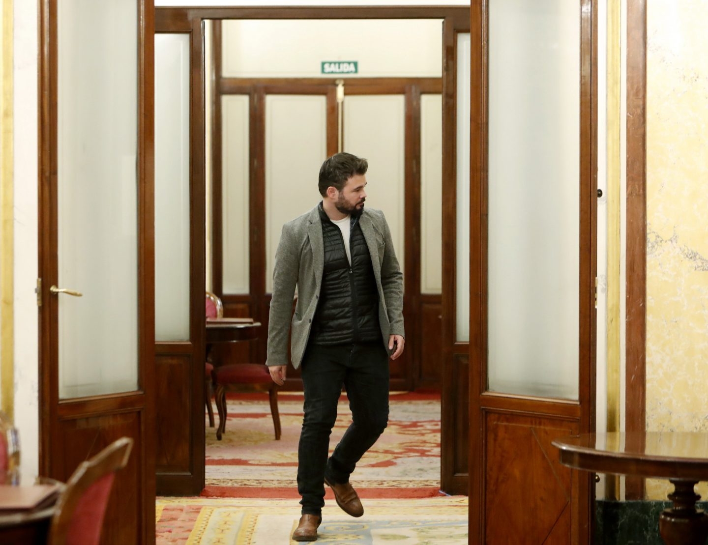 Rufián se dirige a la sesión de control al Gobierno de este miércoles