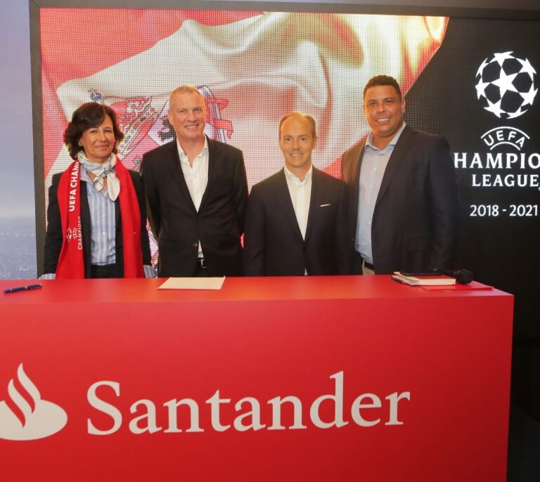 Santander patrocinará la Champions League las próximas tres temporadas