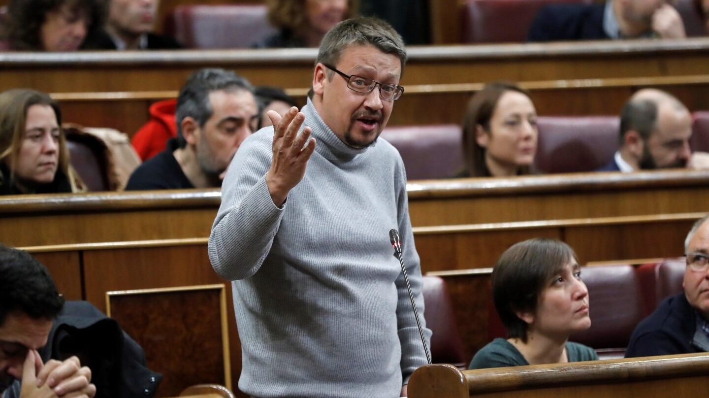 El portavoz de En Comú Podem Xavier Doménech, en el Congreso.