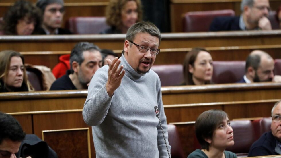 El portavoz de En Comú Podem Xavier Doménech, en el Congreso.