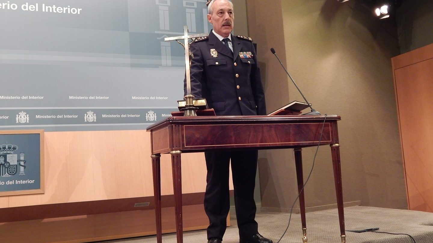 Juan Carlos Ortiz Argüelles, cuando juró el cargo de comisario general de Extranjería y Fronteras en octubre de 2016.