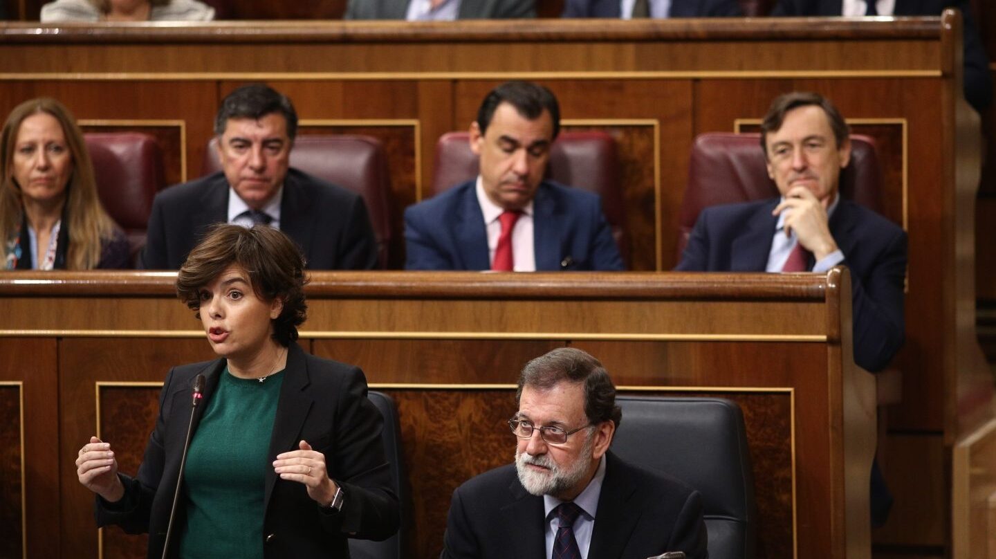 Sáenz de Santamaría y Rajoy, en el Congreso.