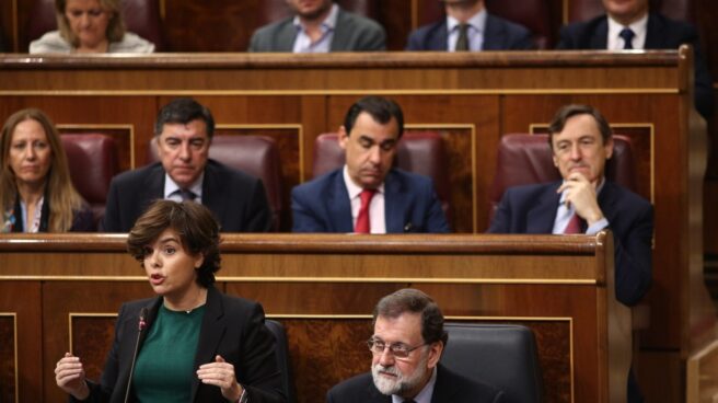 Sáenz de Santamaría y Rajoy, en el Congreso.