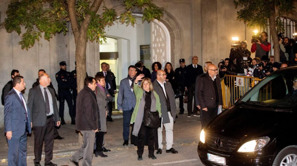 Corominas, Guinó, Barrufet y Simó (de dcha. a izq.) salen del Tribunal Supremo.