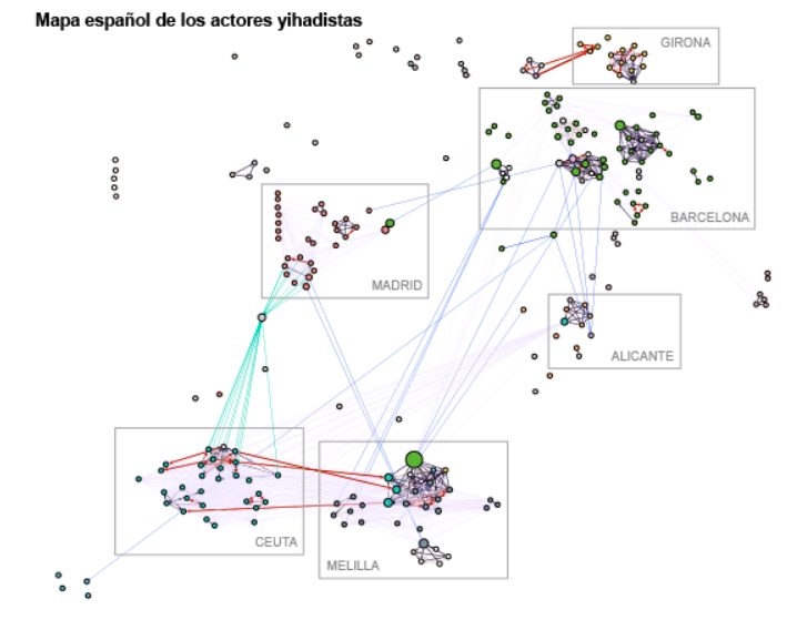 Concentración de la actividad yihadista en España.