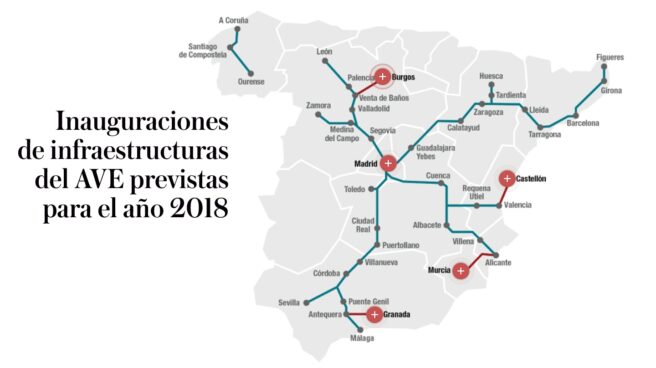 Los fallos de seguridad retrasan las cinco inauguraciones del AVE previstas para 2018