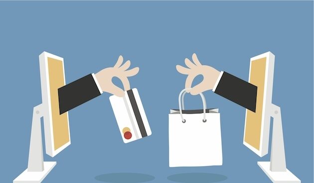 Infografía que ilustra la venta a distancia a través de plataformas digitales.