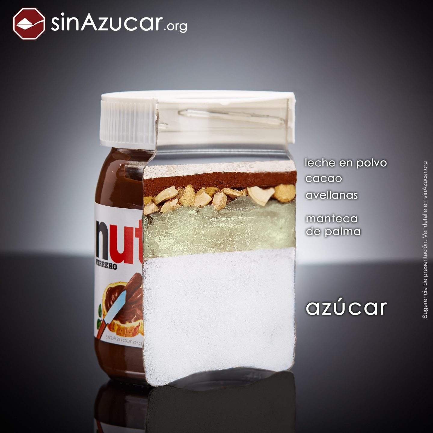 Cantidad de azúcar en Nutella recogida por la asociación sinazucar.org y que ahora ha sido aumentada en la nueva receta de la compañía.