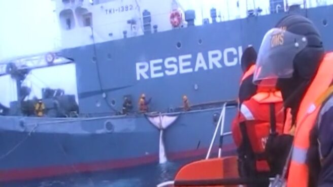 caza de ballenas Fotograma del vídeo difundido hoy.