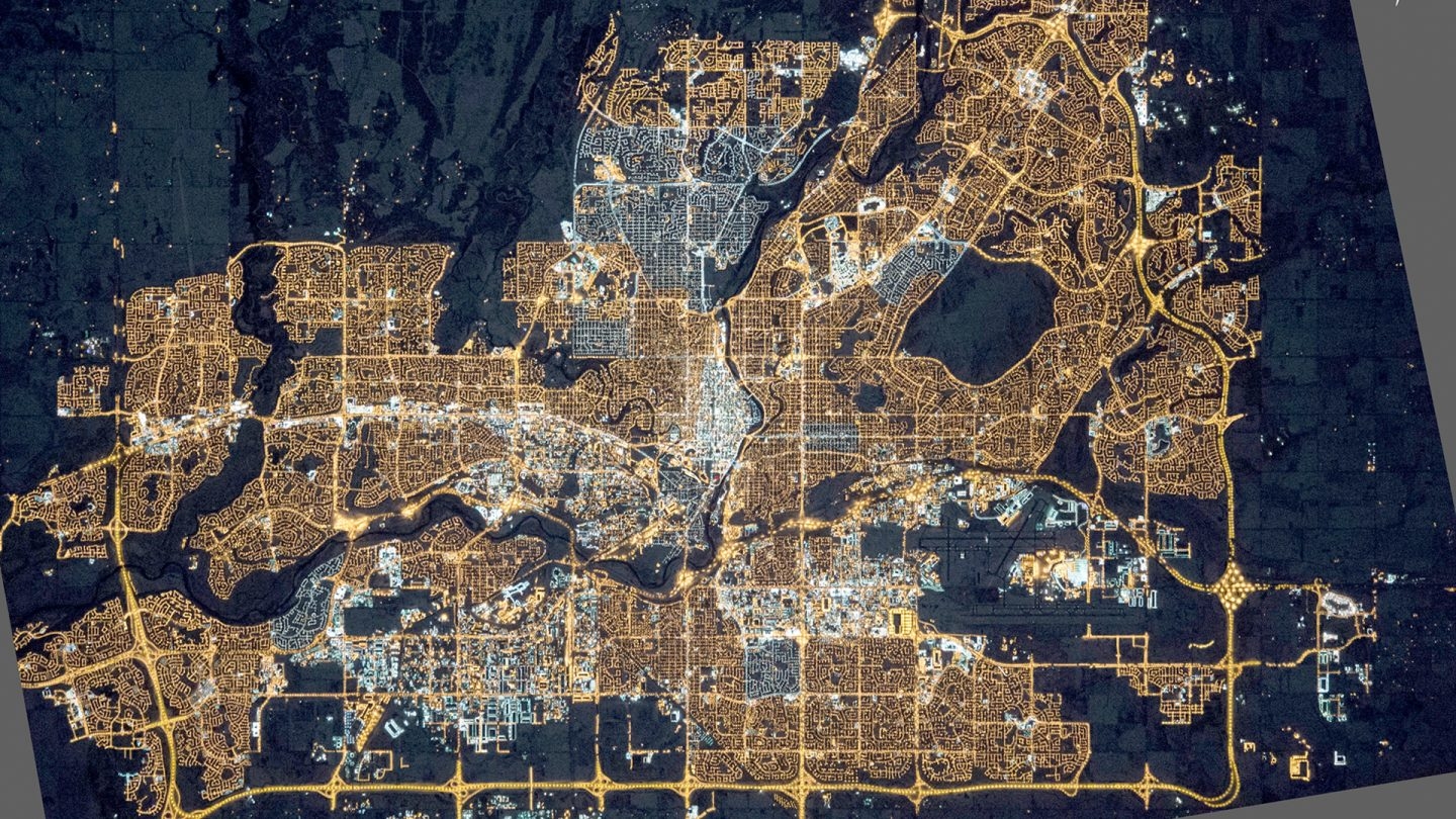 Contaminación lumínica en Alberta en 2015 Contaminación lumínica en Alberta en 2015