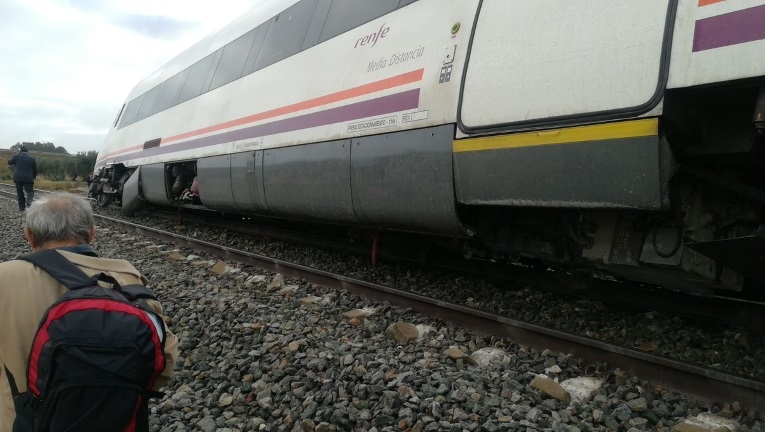 El tren que ha descarrilado entre Sevilla y Málaga.