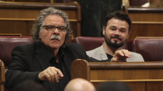 elecciones cataluña 21-D erc pdecat Tardá y Rufián (ERC) durante una sesión parlamentaria