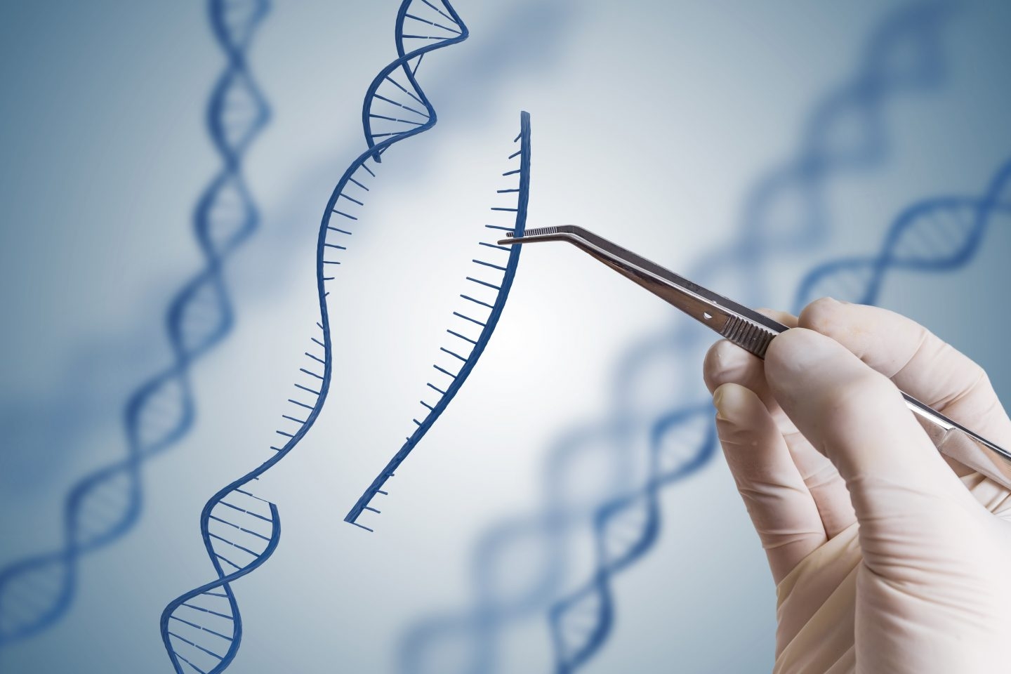Recreación artística de la edición del ADN en el laboratorio