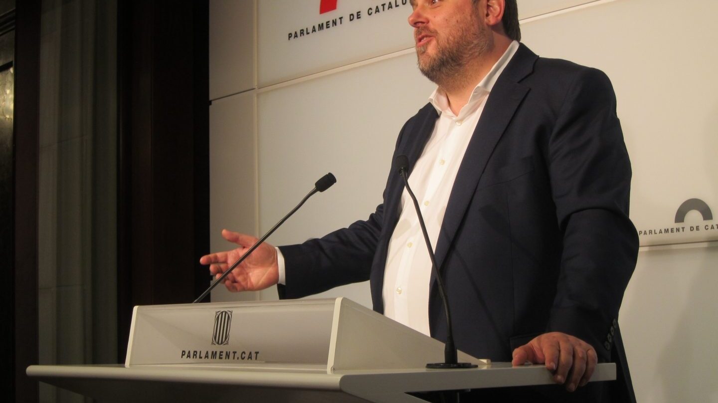 Oriol Junqueras, en un acto durante su etapa como vicepresidente de la Generalitat.