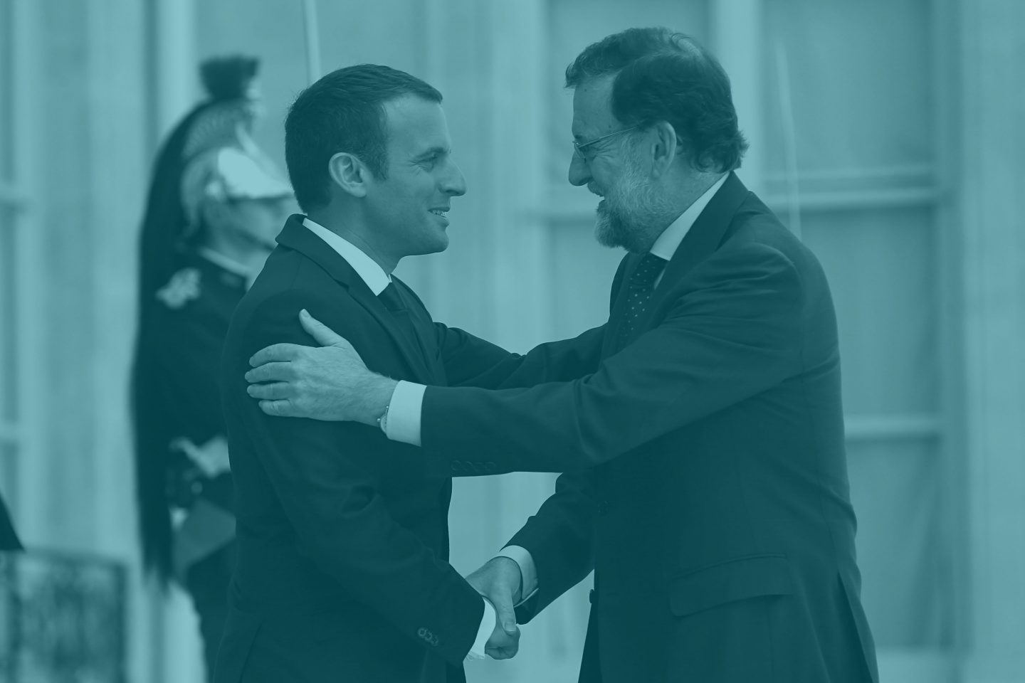El presidente francés, Emmanuel Macron, y Mariano Rajoy.