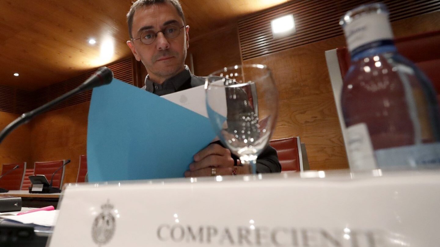 El cofundador de Podemos, Juan Carlos Monedero, durante su comparecencia en el Senado.