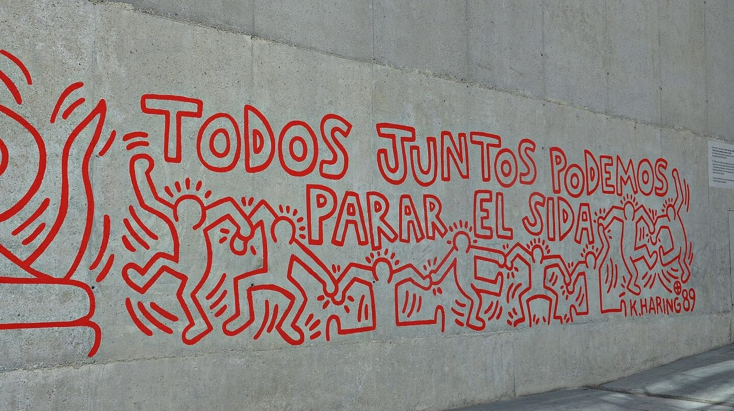Mural contra el sida en Barcelona