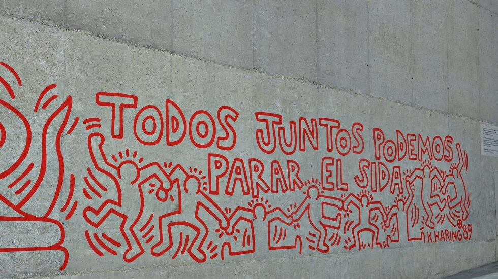 Mural contra el sida en Barcelona