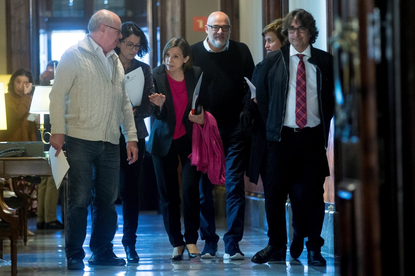 Carme Forcadell, antes de la reunión del Parlament.