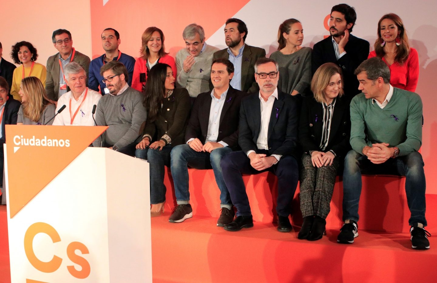 Albert Rivera e Inés Arrimadas junto a los miembros del Comité Ejecutivo Nacional.