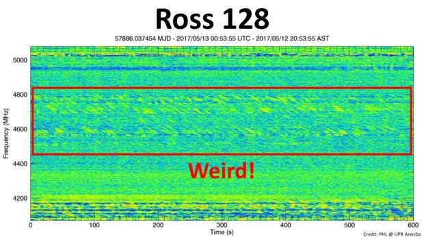 Extraña señal en Ross 128