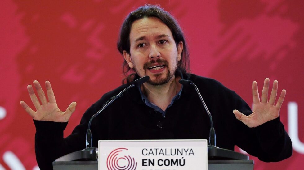 Pablo Iglesias, este domingo en un mitin en Cataluña, un día antes de presentar un recurso al TC por el 155.