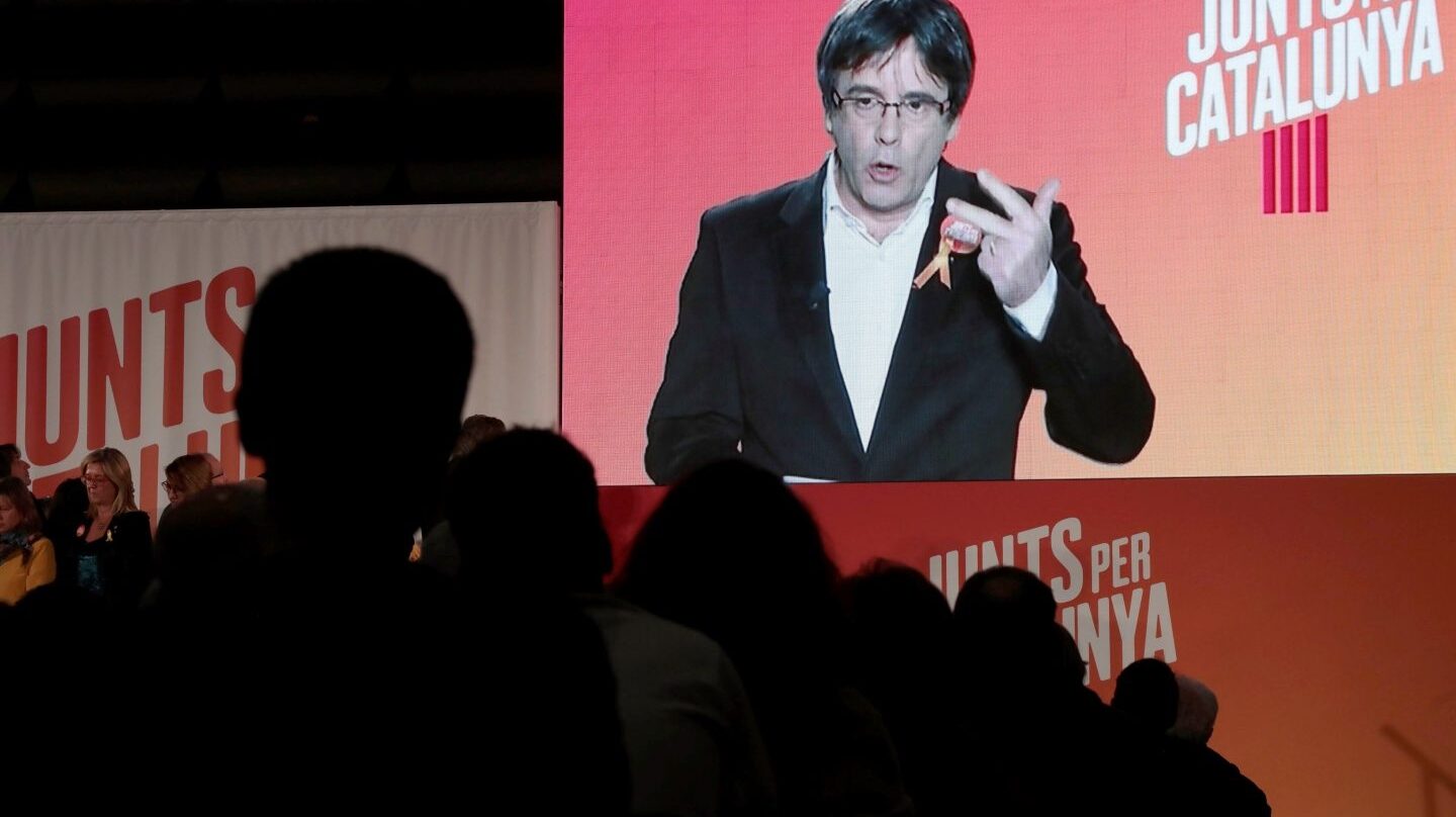 Puigdemont, en el arranque de campaña de Junts per Catalunya.