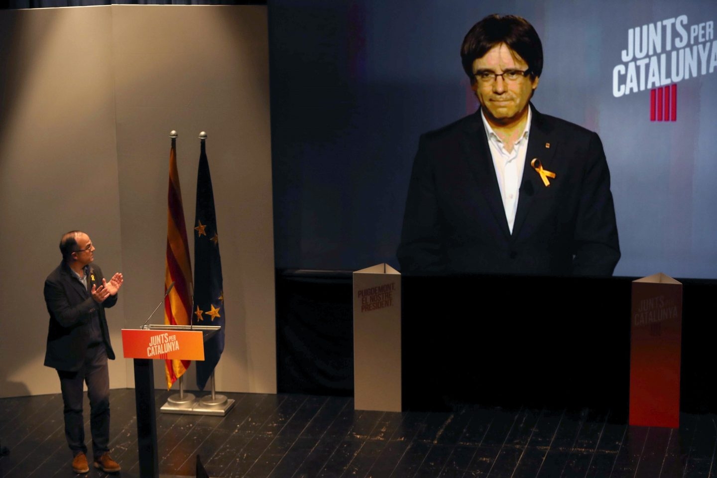 Puigdemont participa en un mitin este martes en "plasma"