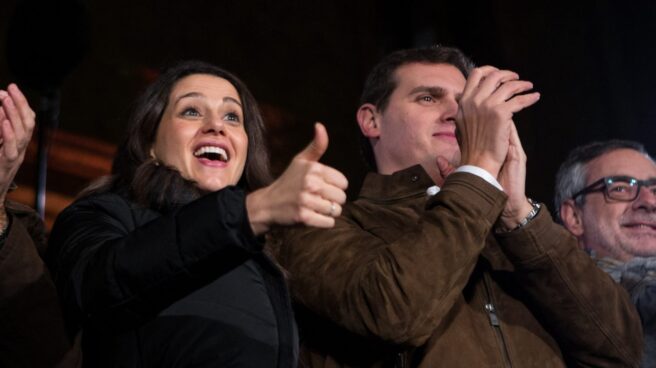 Arrimadas y Rivera, en el cierre de campaña de Ciudadanos en Cataluña.