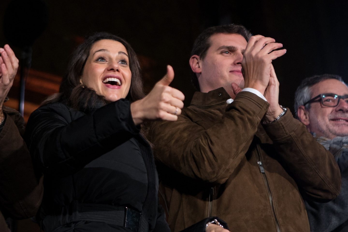 Arrimadas y Rivera, en el cierre de campaña de Ciudadanos en Cataluña.