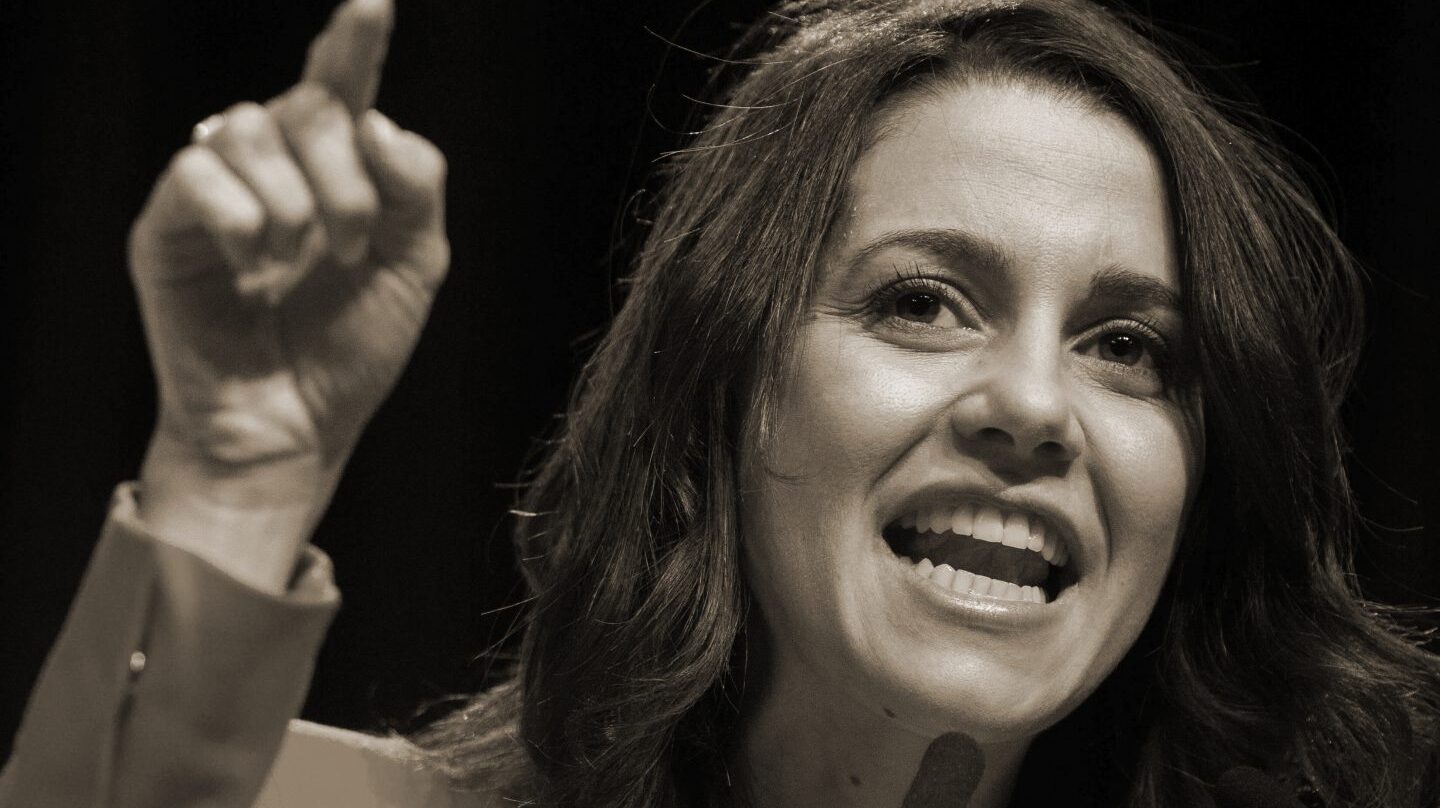 La líder de Ciudadanos, Inés Arrimadas, en un mítin de campaña.