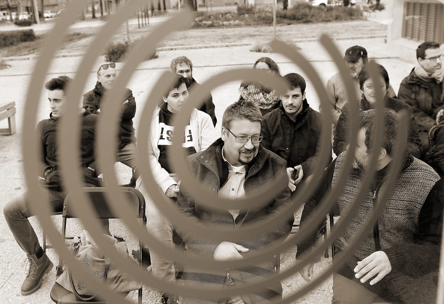 Xavier Domènech, en un acto de campaña.