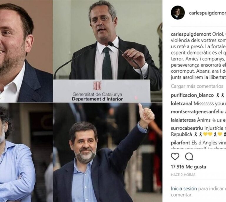 Puigdemont a los encarcelados: "Vuestra perseverancia tirará su sistema corrompido"
