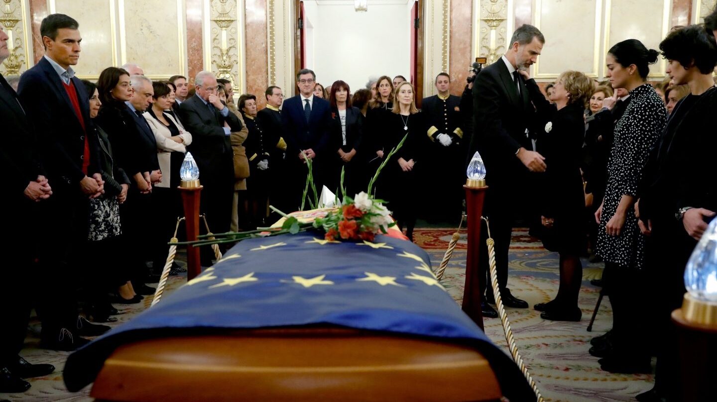 El Rey, en el funeral de Manuel Marín en el Congreso.