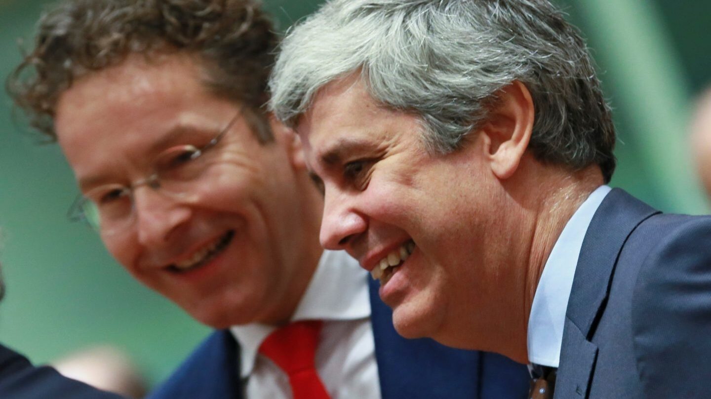 Jeroen Dijsselbloem junto Mário Centeno.